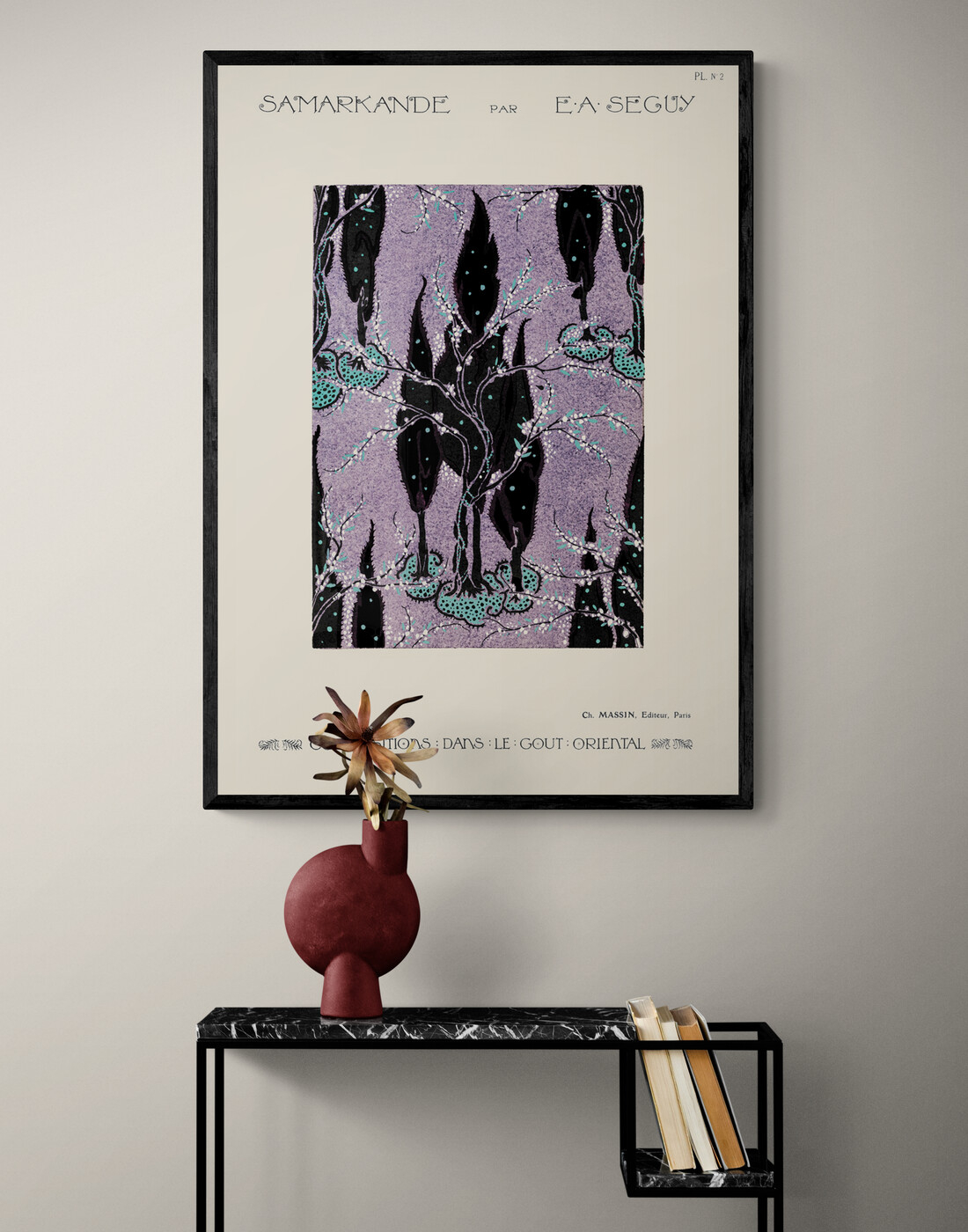 Tree pochoir pattern in oriental style av Plakatwerket