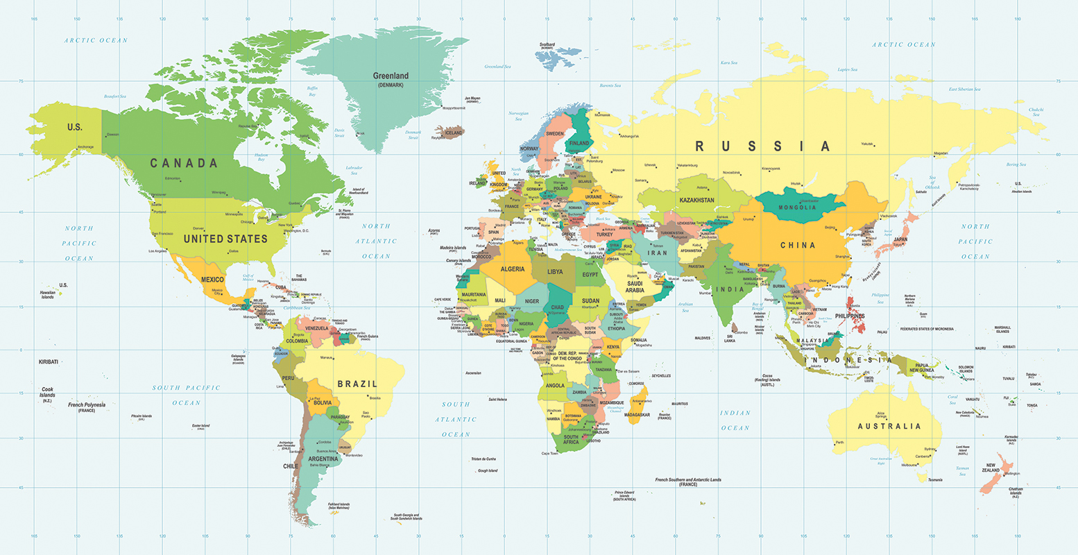 Stor världskarta av Illux | Fuma